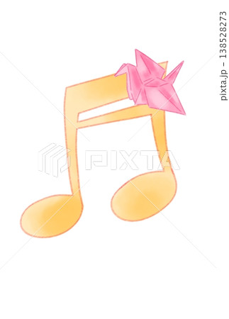 折り鶴の付いた音符 138528273