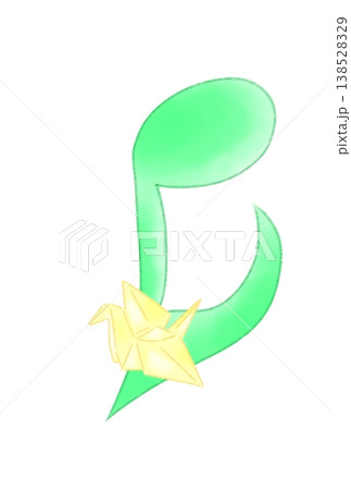 折り鶴の付いた音符 138528329