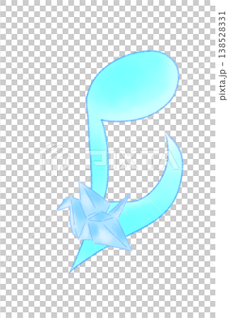 折り鶴の付いた音符 138528331