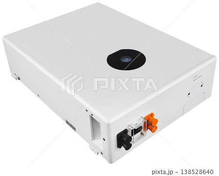 Battery for solar panels and a home off-grid system, on a white background with a cut-out Battery for solar panels and a home off-grid system, on a white background with a cut-out 138528640
