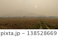 Hazy Border Mountain Range Under Smoke Blanket 138528669