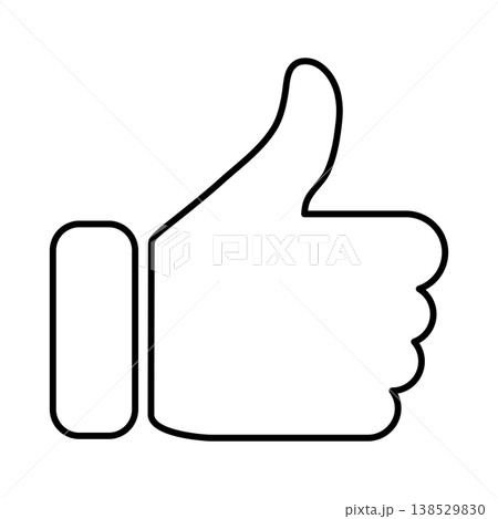 ハンドサイン：goodのシンプルなアイコンイラスト001 138529830