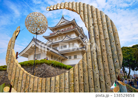 千葉城さくら祭り　竹灯籠　千葉開府900年記念　月星紋 138529858