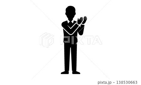 拍手する男性のシルエット 138530663