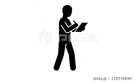 クリップボードに書き込む人物アイコン 138530690