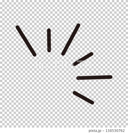 見出し強調ワンポイントあしらい集中線素材 138530762