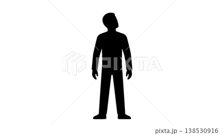上を見上げる男性のシルエット 138530916
