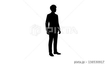 スーツ姿の男性のシルエット 138530917