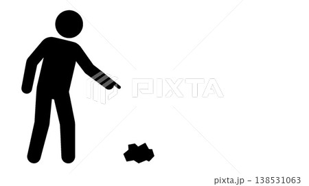 ゴミを指差す棒人間 ゴミを指差す棒人間 138531063