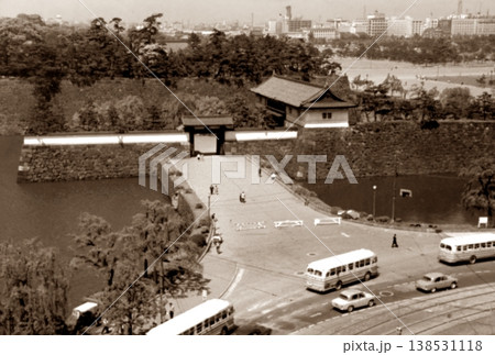 古写真　1956年　東京　皇居外苑　桜田門周辺のパノラマ 138531118