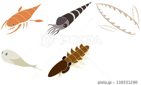 オルドビス紀生物の素材セット 138531290