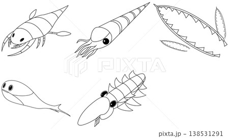 オルドビス紀生物の素材セット 138531291