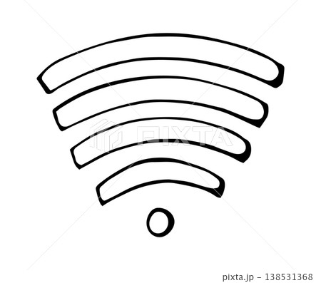 Wifi signal doodle icon wireless internet connection symbol hand drawn illustration Wifi signal doodle icon wireless internet connection symbol hand drawn illustration 138531368