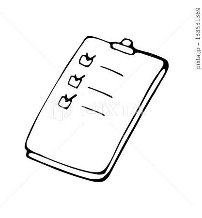 Checklist clipboard doodle icon task list planning hand drawn illustration Checklist clipboard doodle icon task list planning hand drawn illustration 138531369