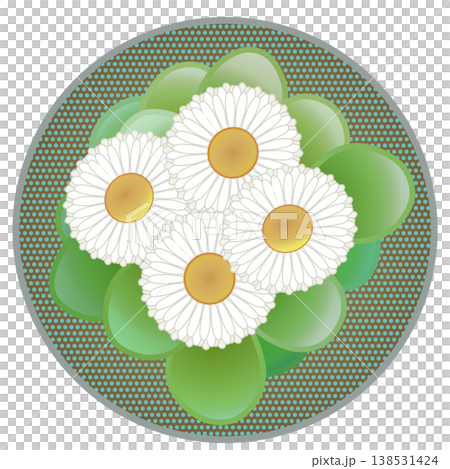 Daisy illustration with a circular background Daisy illustration with a circular background 138531424