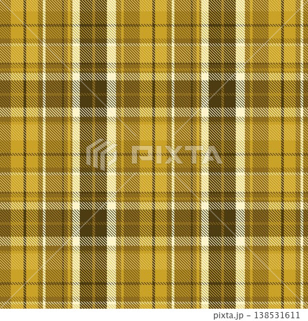 マスタード色のタータンチェック柄の背景素材 138531611
