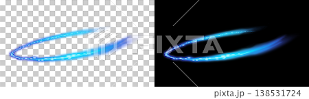 Blue light ring effect on transparent and black backgrounds Blue light ring effect on transparent and black backgrounds 138531724