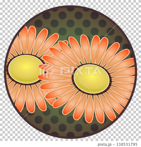 Daisy illustration with a circular background Daisy illustration with a circular background 138531795