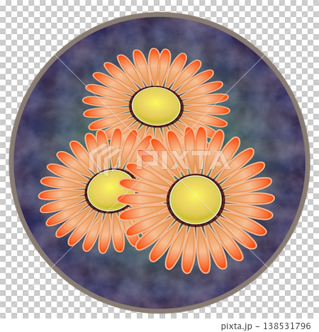 Daisy illustration with a circular background Daisy illustration with a circular background 138531796
