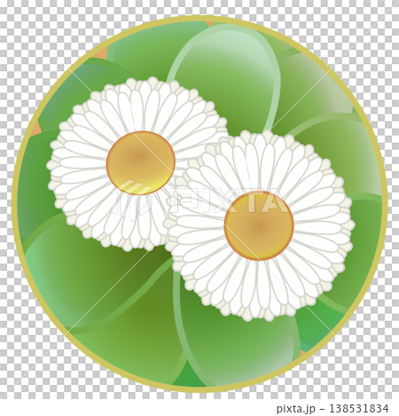 円形背景のついたデージーのイラスト 円形背景のついたデージーのイラスト 138531834