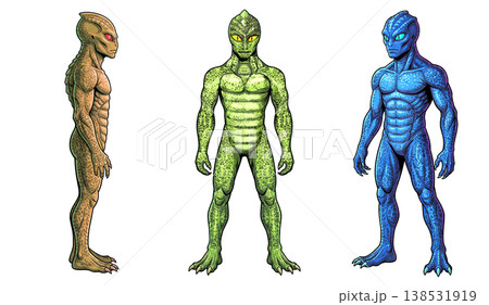 3人のレプタリアン宇宙人 138531919