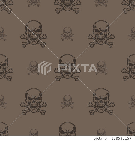 Vector pattern tribal skull and crossbones logo Vector pattern tribal skull and crossbones logo 138532157