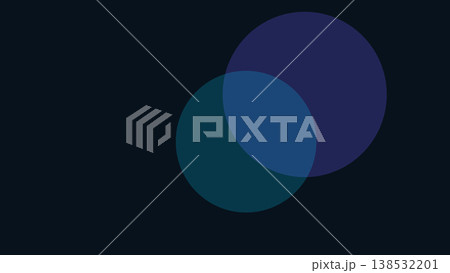 Minimal dark abstract background with overlapping glowing purple and cyan circles modern soft gradient style for technology branding and digital use 138532201