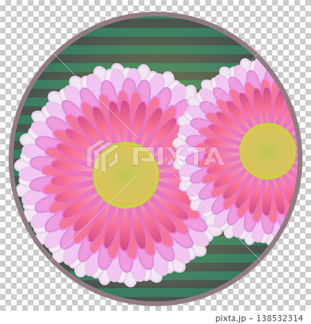 円形背景のついたデージーのイラスト 円形背景のついたデージーのイラスト 138532314