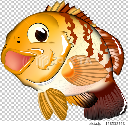 Cute fish illustration: Rockfish 138532568