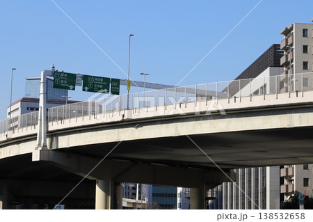 湊橋(東京都中央区)から見る首都高速6号向島線 湊橋(東京都中央区)から見る首都高速6号向島線 138532658