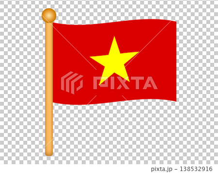 Illustration material of the Vietnamese flag 6 Illustration material of the Vietnamese flag 6 138532916