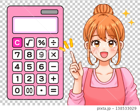 計算機で計算する主婦のイラスト素材 138533029