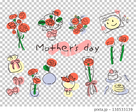 母の日のプレゼントを贈るイラスト 138533139