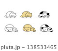 寝ている子猫の手描きイラスト 138533465