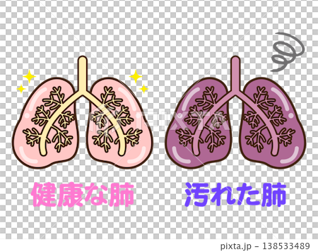 Illustrations of healthy lungs and dirty lungs (2) 138533489