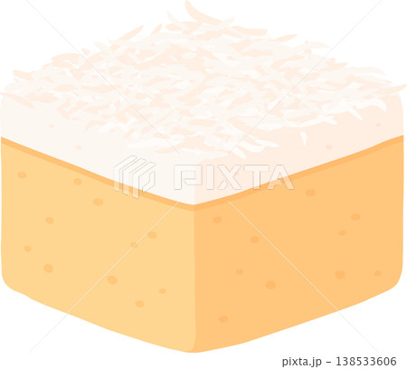 Coconut sheet cake illustration 138533606