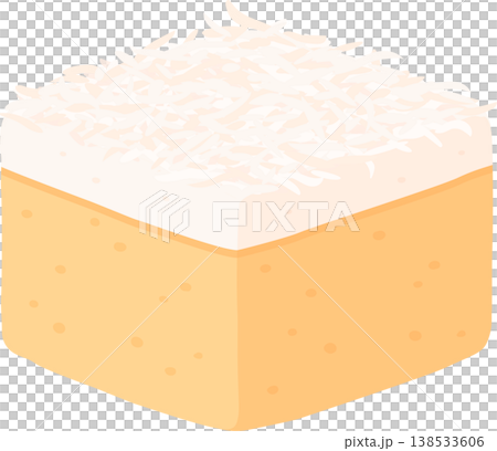 Coconut sheet cake illustration 138533606