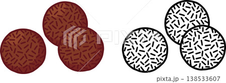 Brigadeiro Brazilian chocolate candy drawing 138533607