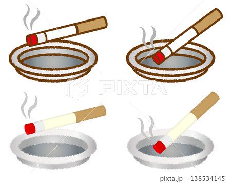 煙草と灰皿のイラスト素材セット 138534145