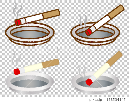 煙草と灰皿のイラスト素材セット 138534145