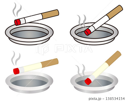 煙草と灰皿のイラスト素材セット2 138534154