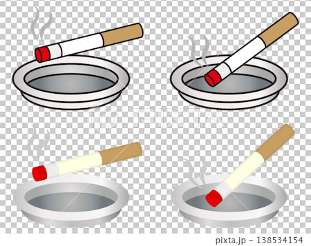 煙草と灰皿のイラスト素材セット2 138534154