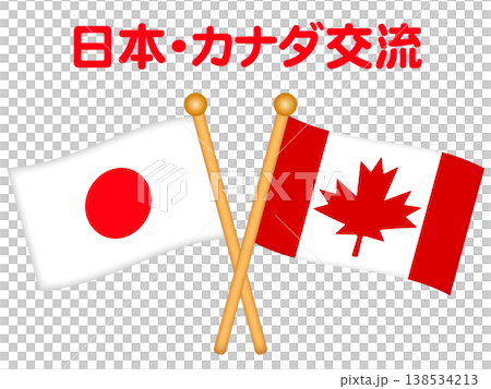 Illustrations of the Canadian and Japanese flags 138534213