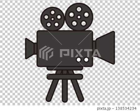 映画の撮影用ビデオカメラのイラスト素材 138534234