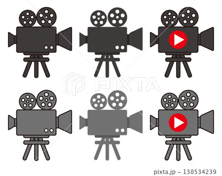 映画の撮影用ビデオカメラのイラスト素材セット3 映画の撮影用ビデオカメラのイラスト素材セット3 138534239