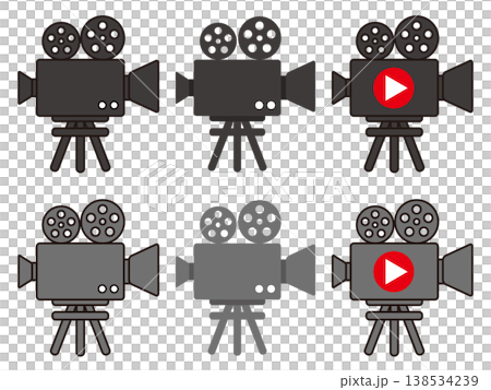 映画の撮影用ビデオカメラのイラスト素材セット3 映画の撮影用ビデオカメラのイラスト素材セット3 138534239