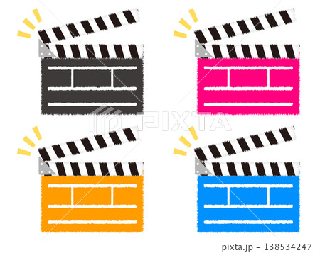 カチンコのイラスト素材セット4 138534247