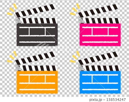 カチンコのイラスト素材セット4 138534247