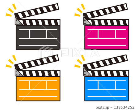 カチンコのイラスト素材セット カチンコのイラスト素材セット 138534252