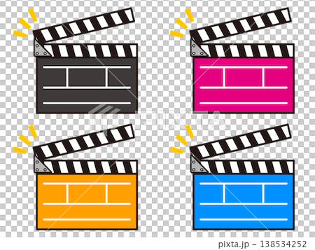 Clapperboard illustration set Clapperboard illustration set 138534252